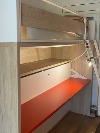 litera con cama alta baja abatible escritorio 