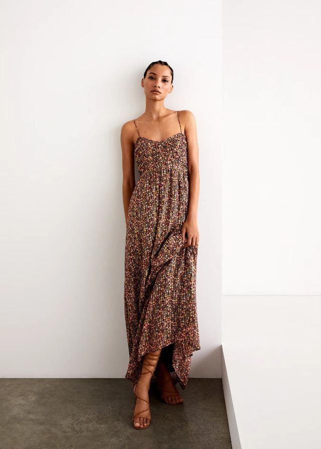 Vestido largo flores talla XXS Nuevo