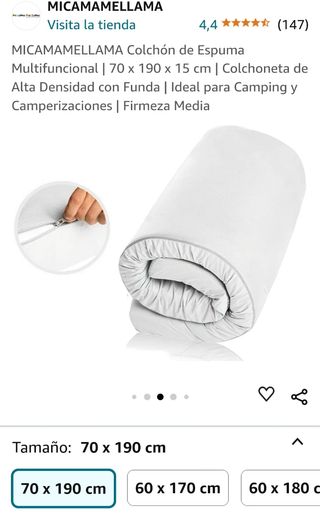 Colchoneta de alta densidad con funda