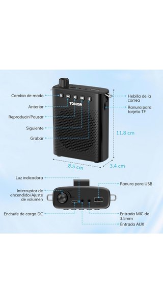 Amplificador de voz bluetooth portatil