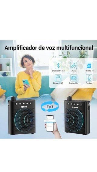 Amplificador de voz bluetooth portatil