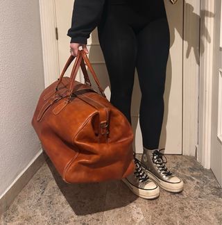 Maleta/ bolsa de viaje piel de camello