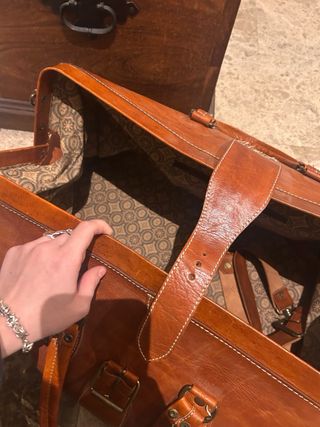 Maleta/ bolsa de viaje piel de camello