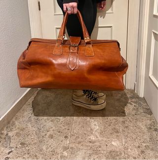 Maleta/ bolsa de viaje piel de camello