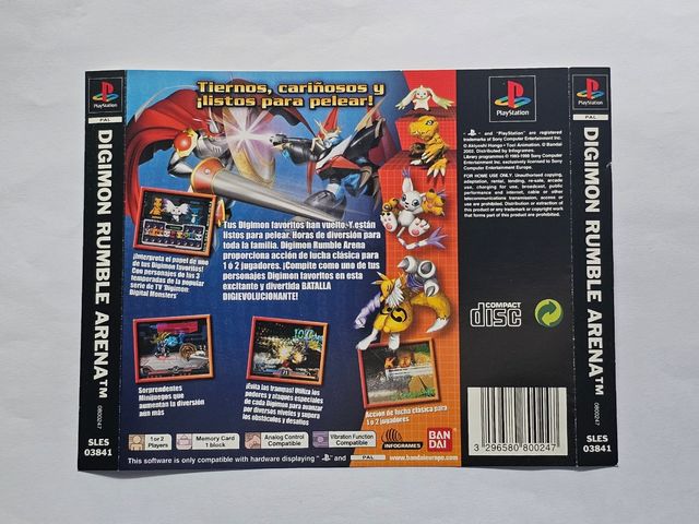 Digimon Rumble Arena: Contraportada PS1