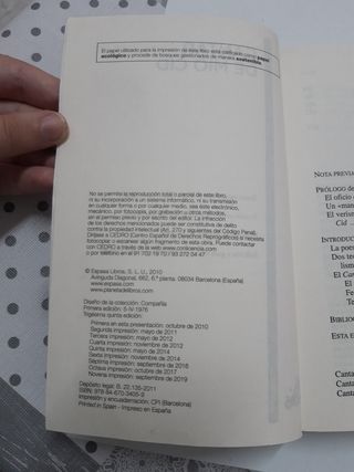 Libro Cantar de Mío Cid