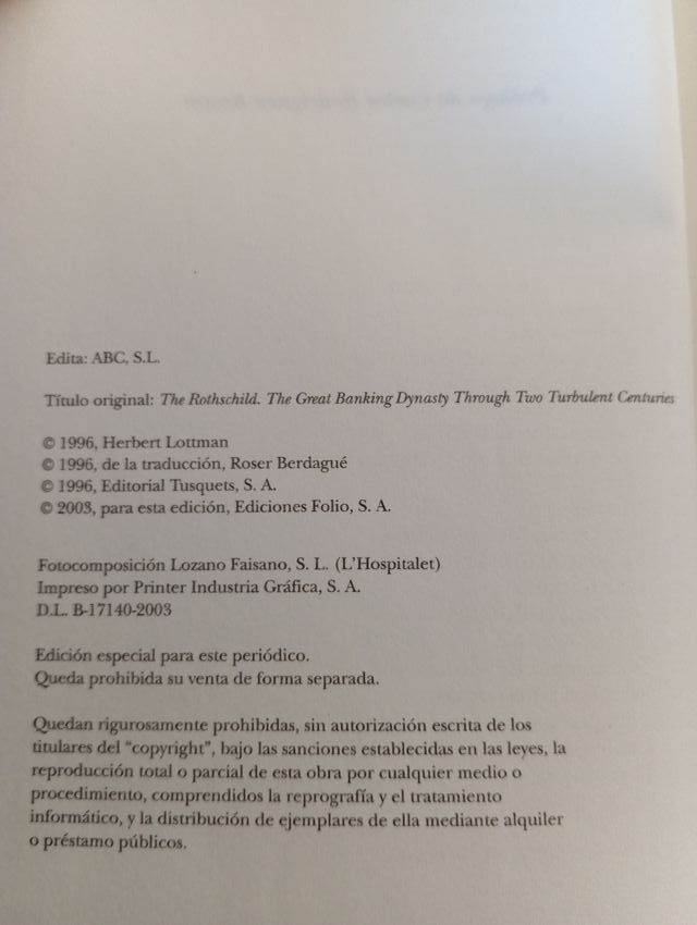 LOS ROTHSCHILD de HERBERT LOTTMAN