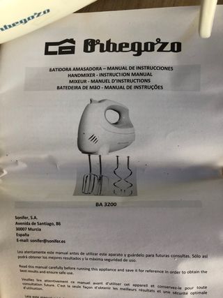 Batidora Amasadora Orbegozo