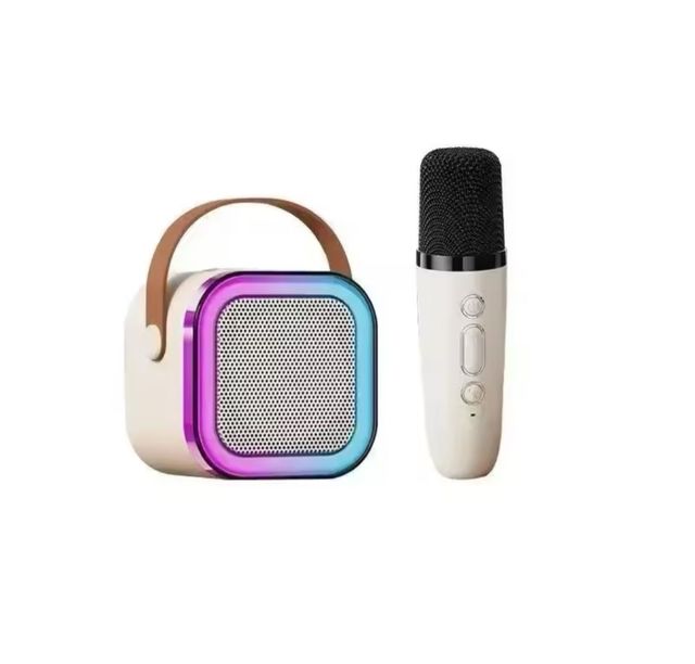 Karaoke con un micrófono y un altavoz