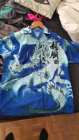 camisa hawaiana dragon chino