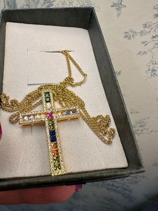 Collanina in dorato con pietre multicolor