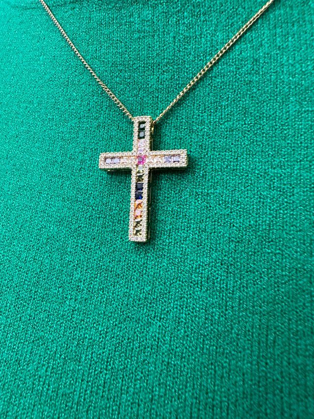 Collanina in dorato con pietre multicolor