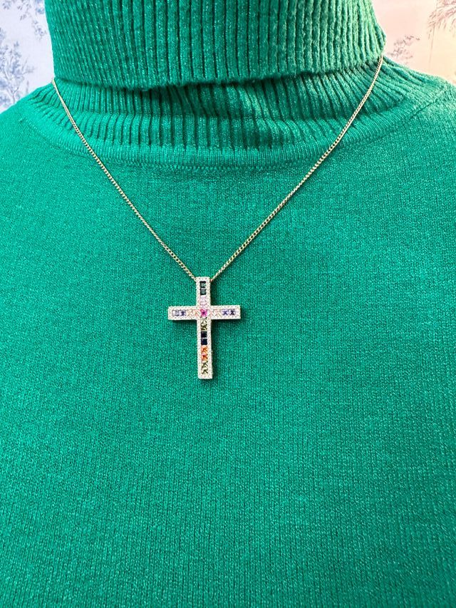 Collanina in dorato con pietre multicolor