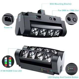 ✅️Pack 2 Luces discoteca araña Profesional 50W