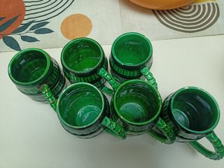 Set de jarra y 6 tazas vintage