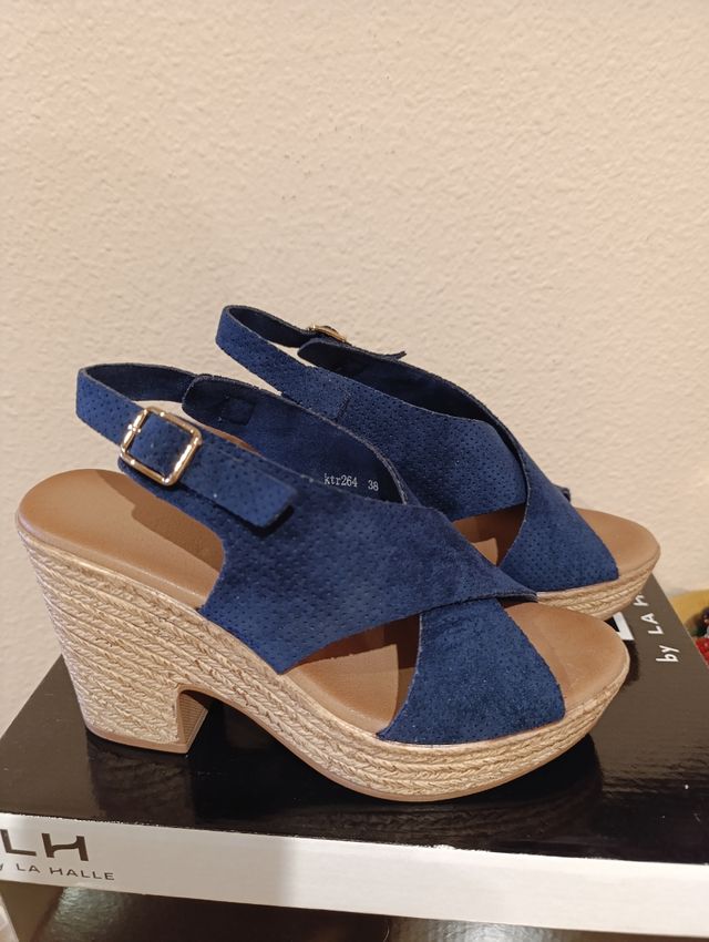 Sandalias de piel azules