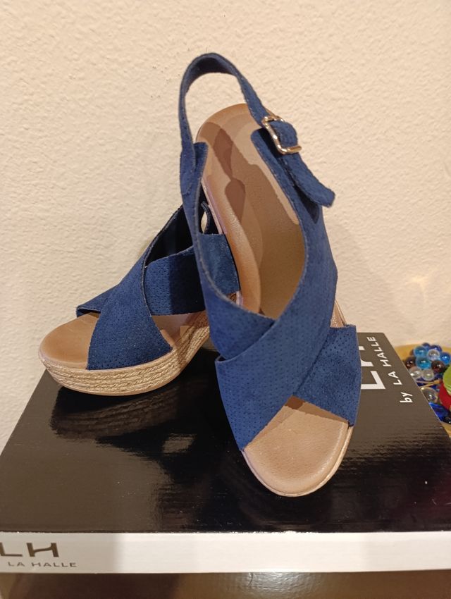 Sandalias de piel azules