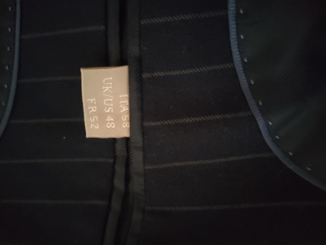 completo gessato blu elegante uomo