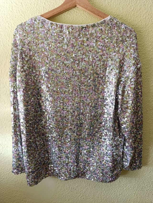 Blusa oversice zara lentejuelas
