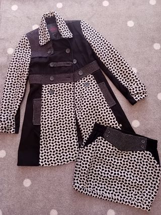 Conjunto de abrigo y minifalda " Miss Sidecar " 