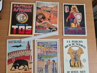 Lote de 6 postales de Publicidad Antiguo