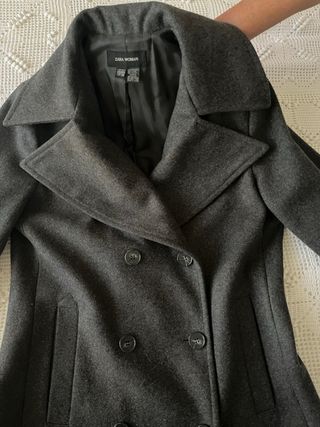 Abrigo paño gris mujer 
