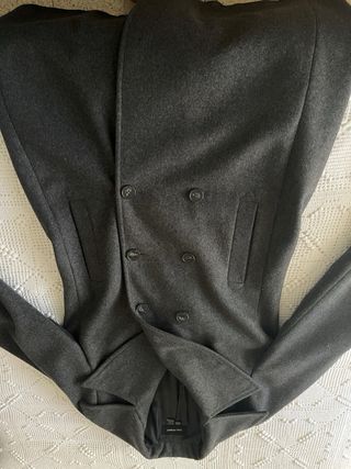 Abrigo paño gris mujer 