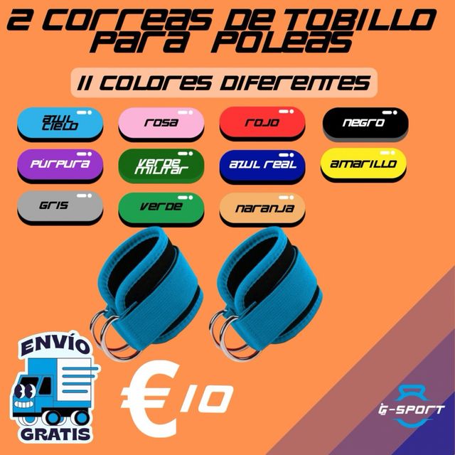 2 CORREAS TOBILLO POLEAS GIMNASIO CROSSFIT