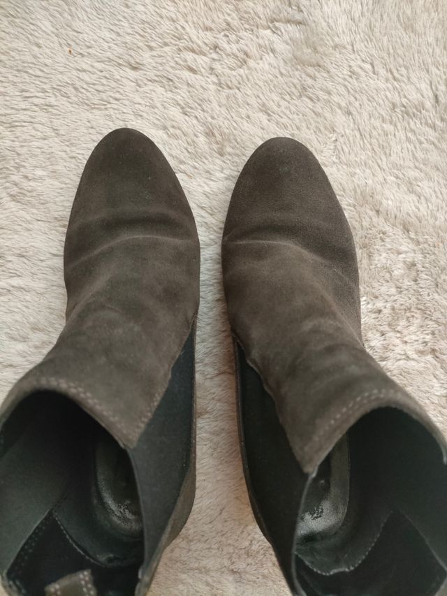 botines oportunidad gris ante tacón