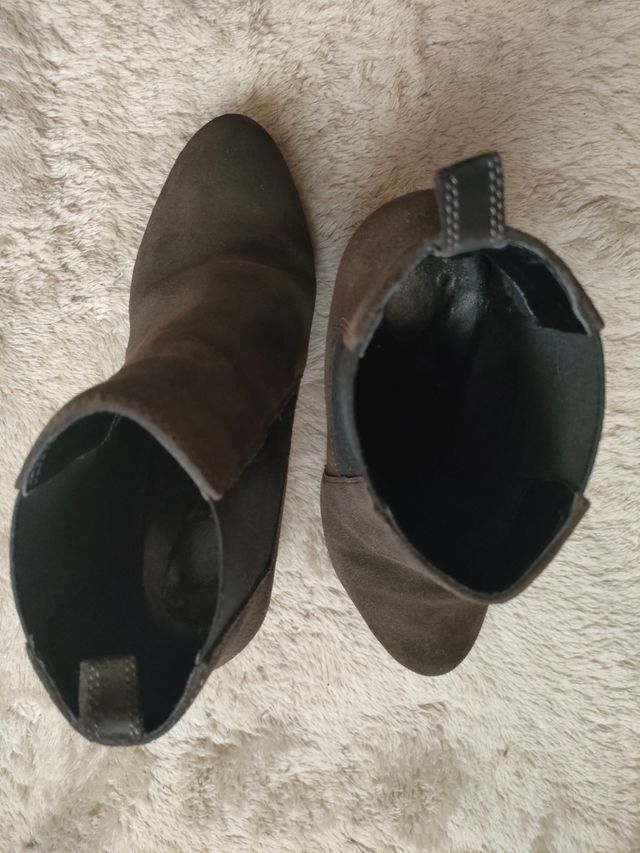 botines oportunidad gris ante tacón