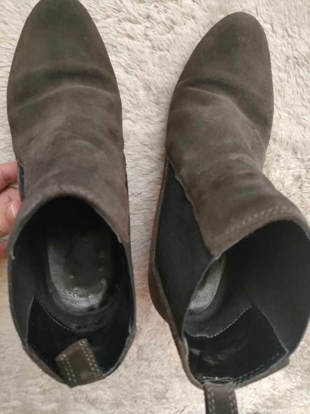 botines oportunidad gris ante tacón