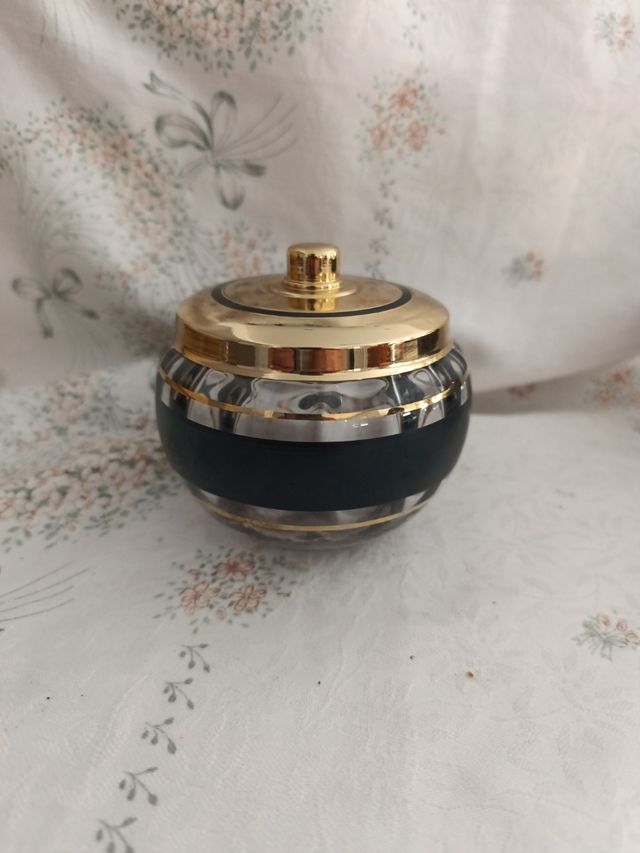 Set de piezas de cristal con baño en oro