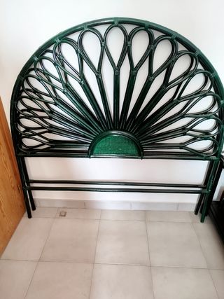 Cabeceros individuales de mimbre verde