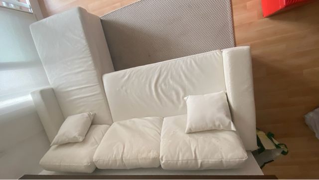 Sofa cama Chaise longue Blanco 3 plazas