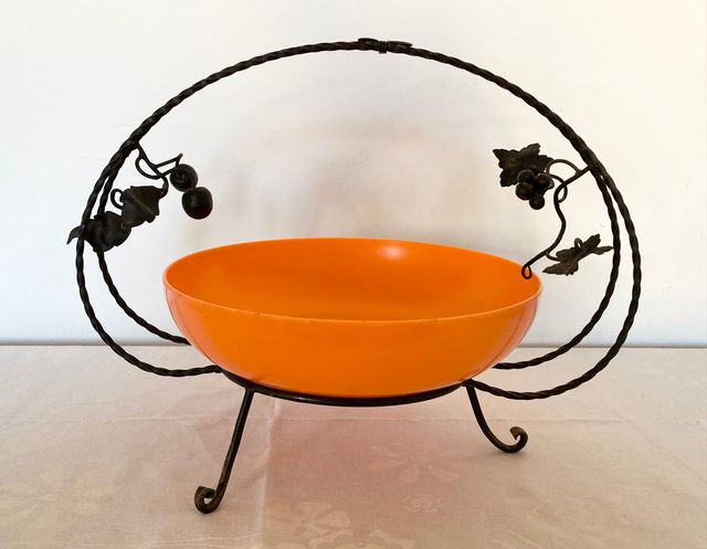 Portafrutta Centrotavola in ferro battuto vintage