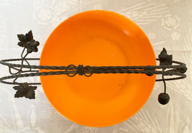 Portafrutta Centrotavola in ferro battuto vintage