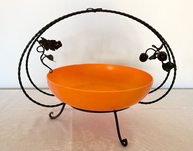 Portafrutta Centrotavola in ferro battuto vintage