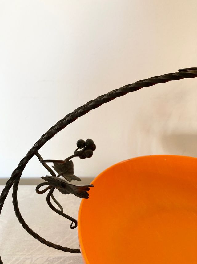 Portafrutta Centrotavola in ferro battuto vintage