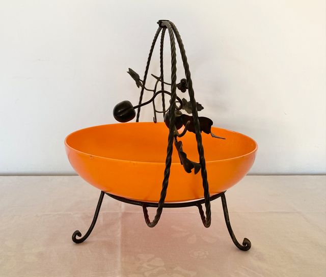 Portafrutta Centrotavola in ferro battuto vintage