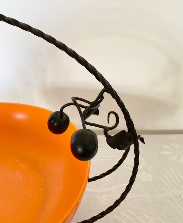 Portafrutta Centrotavola in ferro battuto vintage