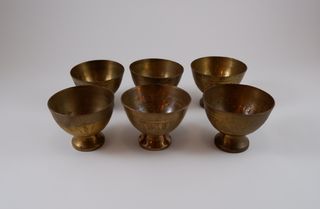 Antico set servizio da caffe arabo in ottone