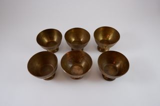 Antico set servizio da caffe arabo in ottone