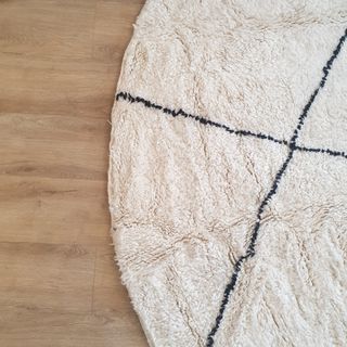 Tappeto circolare berbero in lana