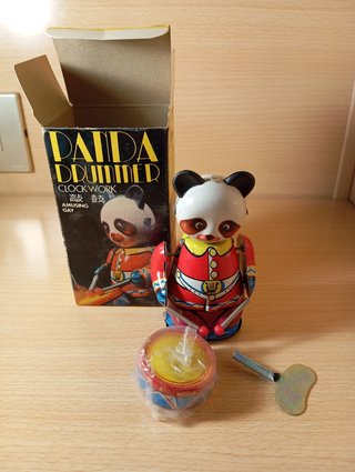 Panda Drummer Hojalata Clockwork