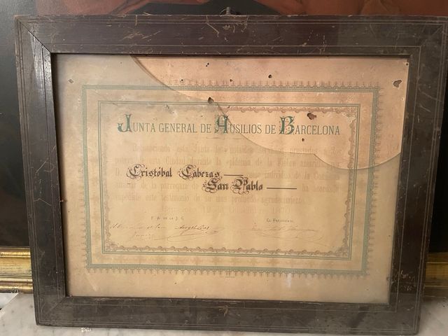 Diploma antiguo agredecimiento