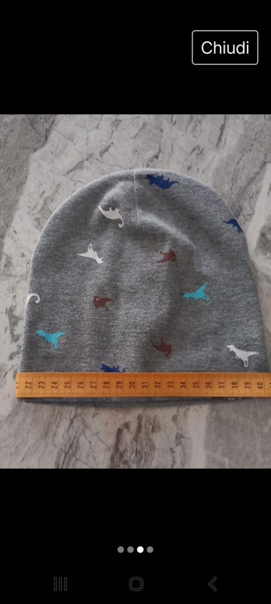 Cappello bimbo caldo cotone grigio. 