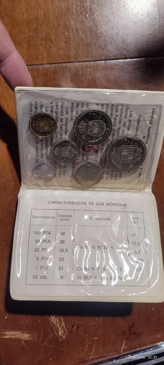 Conjunto Monedas de pesetas del año 75 