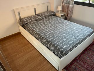 Cama de matrimonio SONSEGAND con colchón y somier