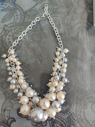 Collar bolas bisutería 