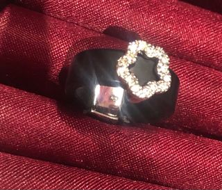 🖤Anillo flor🌸con brillantes✨💎